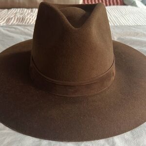Janessa Leone Wool Brown Fedora Hat